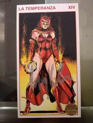 Elizabeth Olson Signed Tarot Card The Scarlett Witch Card From 2019 Sdcc Event