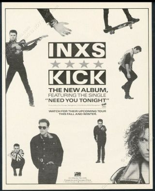 1987 Inxs Michael Hutchence Photo Need You Tonight Record Release Print Ad