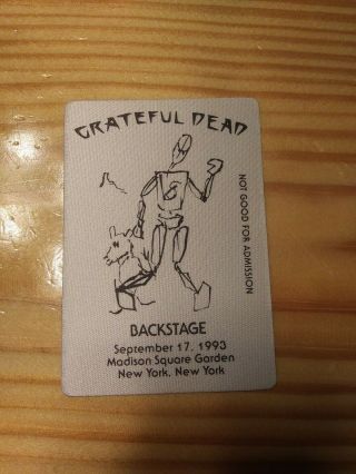 Grateful Dead Backstage Pass Vintage Sept 17 1993 Madison Square Garden