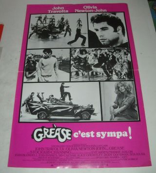 John Travolta Olivia Newton - John Grease Foreign Movie Advertising Press Flyer