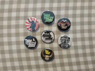 7 X Thin Lizzy Band Buttons (badge,  Pin,  Phil Lynott,  Vinyl,  Best Of,  Ireland)