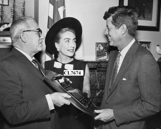 John F.  Kennedy Receives A Citation From Alfred Steele And Joan Crawford Photo