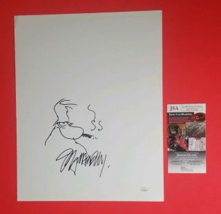 Jeff Mcnally Signed And Sketched " Shoe " On 11x14 White Board With Jsa