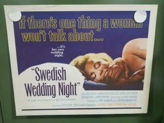 1965 Swedish Wedding Night Half Sheet Poster Swedish Sexploitation