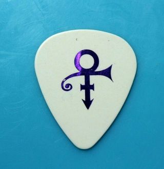Prince // Custom Concert Tour Guitar Pick // White/purple Symbol