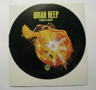 Rare 1975 Uriah Heep Return To Fantasy Wb Promotional Sticker