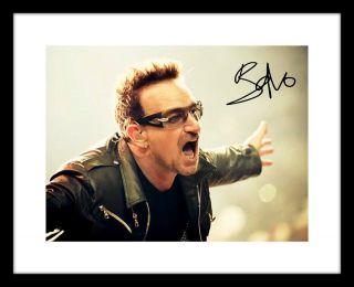 Bono 8x10 Signed Photo Print U2 Concert Picture Rock Band Music Autographed