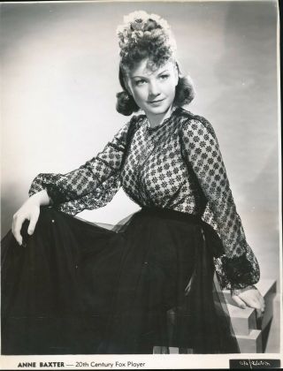 Anne Baxter 1940s 20th Century Fox Pretty Glamour Movie Photo