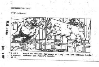 Ghostbusters Ii Storyboard Scoleri Bros Toss Table At Judge P45p Jan 5 1989 Ilm