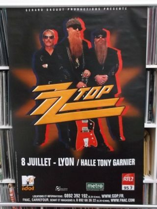 Zz Top 78cm X 116cm 2008 French Concert Poster