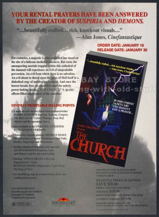 The Church_original 1990 Trade Print Ad Promo_dario Argento_barbara Cupisti