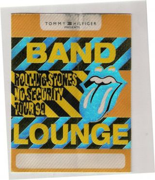 Rare And Collectable Rolling Stones Band Lounge Satin Pass 1999 No Security Tour