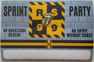 Rolling Stones - Party Pass - Sprint - For The 1999 No Security Tour - Perfect