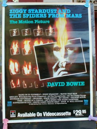 David Bowie Ziggy Stardust Video Promo Poster 1984