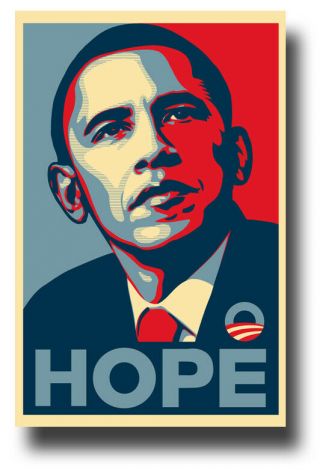 Obama Poster Hope 11 " X17 ") 8 Campaign Usa Sameday Ship