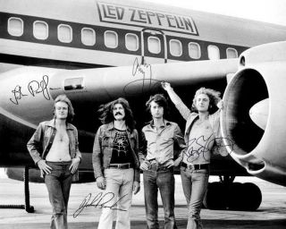 Reprint - Led Zeppelin Robert Plant - Jimmy Page - John Bonham Signed 8x10 Photo