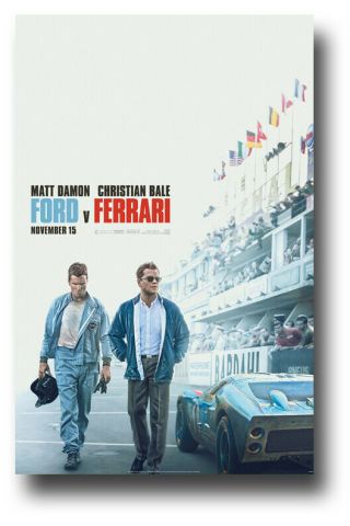 Ford V Ferrari Movie Poster - 11 " X17 " Stands Matt Damon Usa Ships Sameday