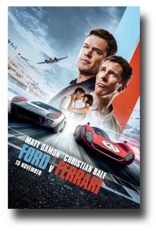 Ford V Ferrari Poster Movie 11 " X17 " Track Fvf Ferrarri Usa Sameday Ship
