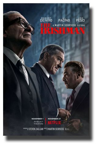 Irishman Movie Poster 11 " X17 " De Niro Scorsese Al Pacino Sameday Ship From Usa