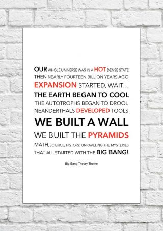 The Big Bang Theory Theme - Barenaked Ladies - Song Lyric Art Poster - A4 Size