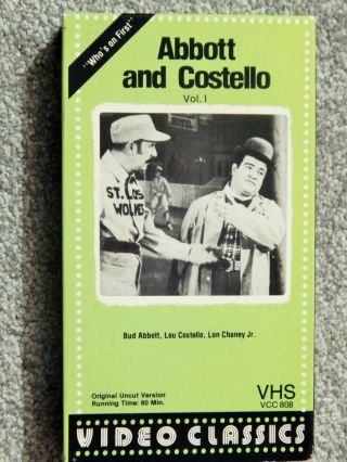 Abbott And Costello Vol 1 (tv) (vhs 1980s) Lon Chaney Jr Guests