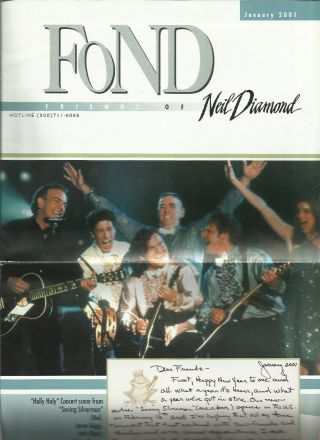 Friends Of Neil Diamond Newsletter - Jan 2001 (8 Pages) $0.  99 U.  S.