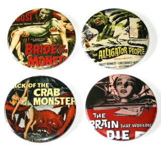 B - Movie Horror Film Posters Fridge Magnets Set 55m 4pc Retro Decor Movie Gift