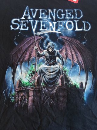 Avenged Sevenfold Concert Tour T Shirt Large Heavy Metal Band Reaper On Gate