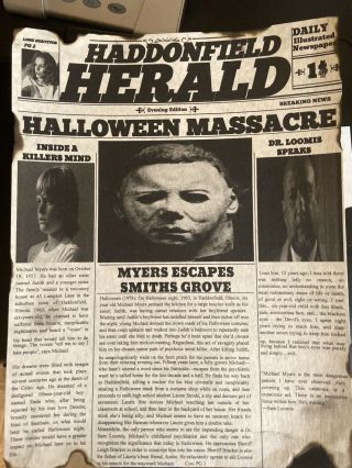 Halloween 1978 Michael Myers News Print 3