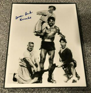 The Three Stooges 8x10 Photo Signed Samson Burke Hercules Framed Larry Moe Curly