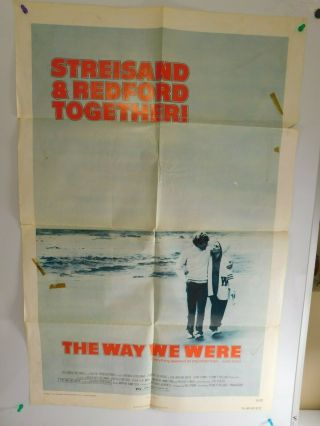 Vintage 1975 The Way We Were Movie Poster Streisand / Redford 27 " X 41 "
