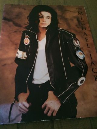 Michael Jackson World Tour Dangerous Large Concert Programme Poster Book Mj 1992
