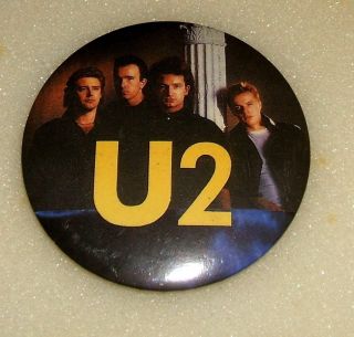 U2 Group Photo Large Vintage Metal Pin Badge From 1980 