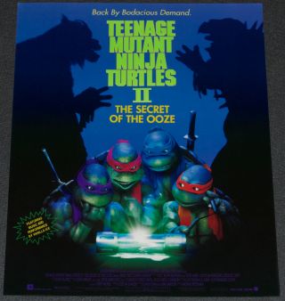 Teenage Mutant Ninja Turtles 2: Secret Of The Ooze 1991 Orig.  12x15 Movie Poster