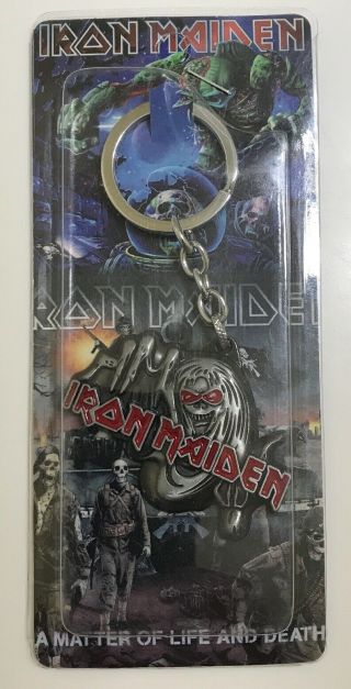 Iron Maiden Metal Keychain - Number Of The Beast Key Chain Keyring Key Ring