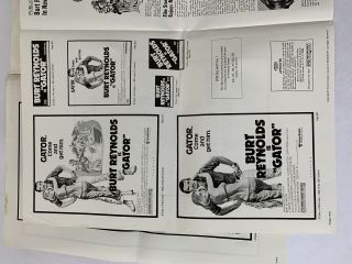 GATOR Pressbook 1976 8 Pages 11x17 Movie Poster Art Burt Reynolds 1223 5