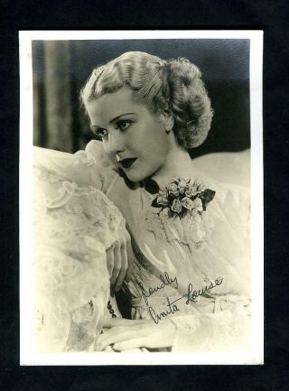 Vintage Anita Louise Us " Fan Photo " 1930 