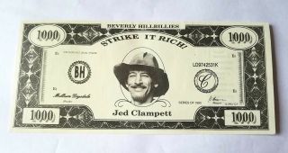 Rare 1993 The Beverly Hillbillies Movie Promo Jed Clampett 1000 Dollar Bill