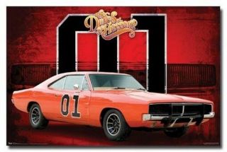 The Dukes Of Hazzard Poster General Lee - Car 01 - Print Image Photo