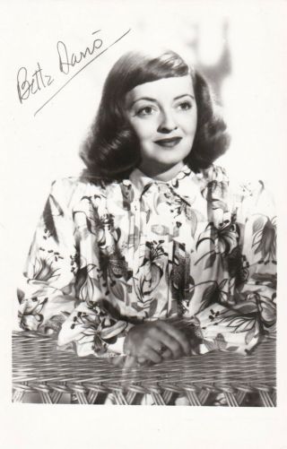 Bette Davis - Hollywood Movie Star/actress Glamour 1950/60s Postcard
