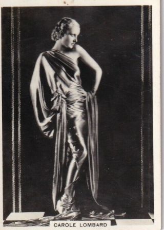 Carole Lombard - B.  A.  T.  Hollywood Movie Star Pin - Up/cheesecake 1938 Cig Card