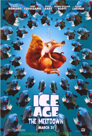 Ice Age 2 The Meltdown Movie Poster Ss 27x40 Rare Piranha Advance Style