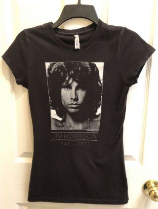 Jim Morrison 1943 - 1971 Black Fitted T - Shirt Women’s Medium Euc
