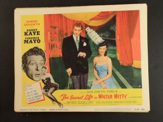 1955 Secret Life Of Walter Mitty Movie Lobby Card Danny Kaye Virginia Mayo