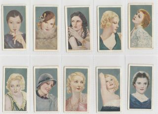 Ten 1934 Film Cards Anna May Wong Helen Twelvetrees Irene Dunne Lili Damita,