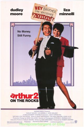 Arthur 2 On The Rocks Movie Poster Ss 27x40 Dudley Moore Liza Minelli