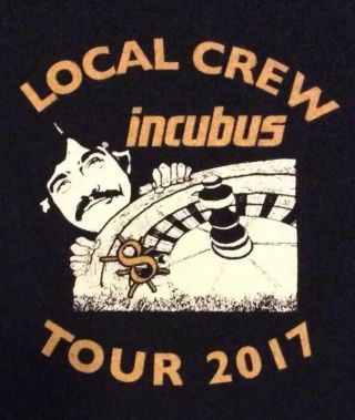 Incubus Tour 2017 Local Crew T - Shirt Mens X - Large