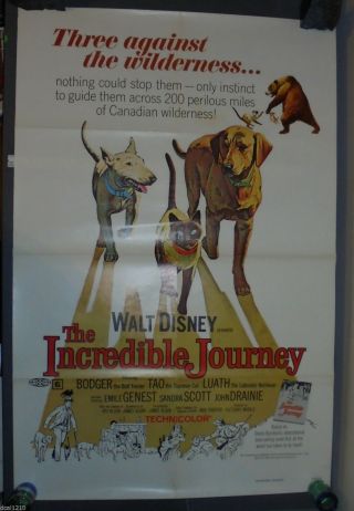 The Incredible Journey 1969 One Sheet Movie Poster Disney