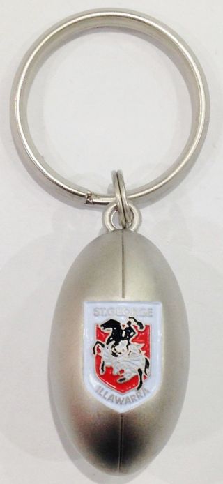 St George Illawarra Dragons Nrl 3d Football Metal Key Ring Chain Keyring
