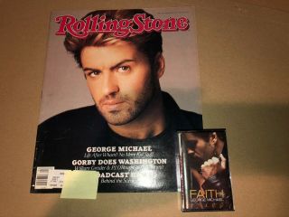 George Michael Poster Rare Cover Rolling Stone 1988 Faith Cassette Tape No Cd